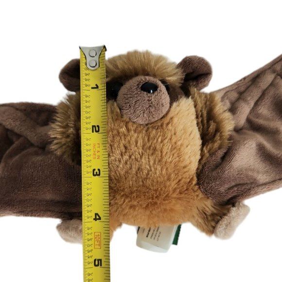 Wild Republic Bat 4.5" Plush Stuffed Animal 18" Wing Span Brown Toy Wild Life - Picture 7 of 8